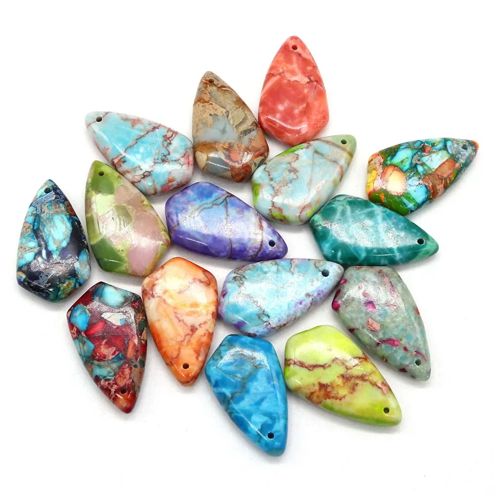 

Подвеска из натурального камня Императорский Бирюзовый Камень с вырезом в форме капли, с узором, для самостоятельного изготовления ожерелий и серег