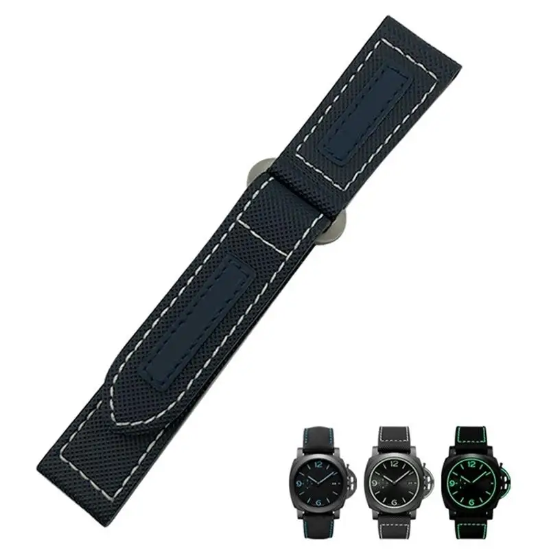 

SCHIK 24mm Carbon Fiber Watch Strap Black Watch Bracelets for Panerai pam01661/00441 Watch Bands for Men Accessories