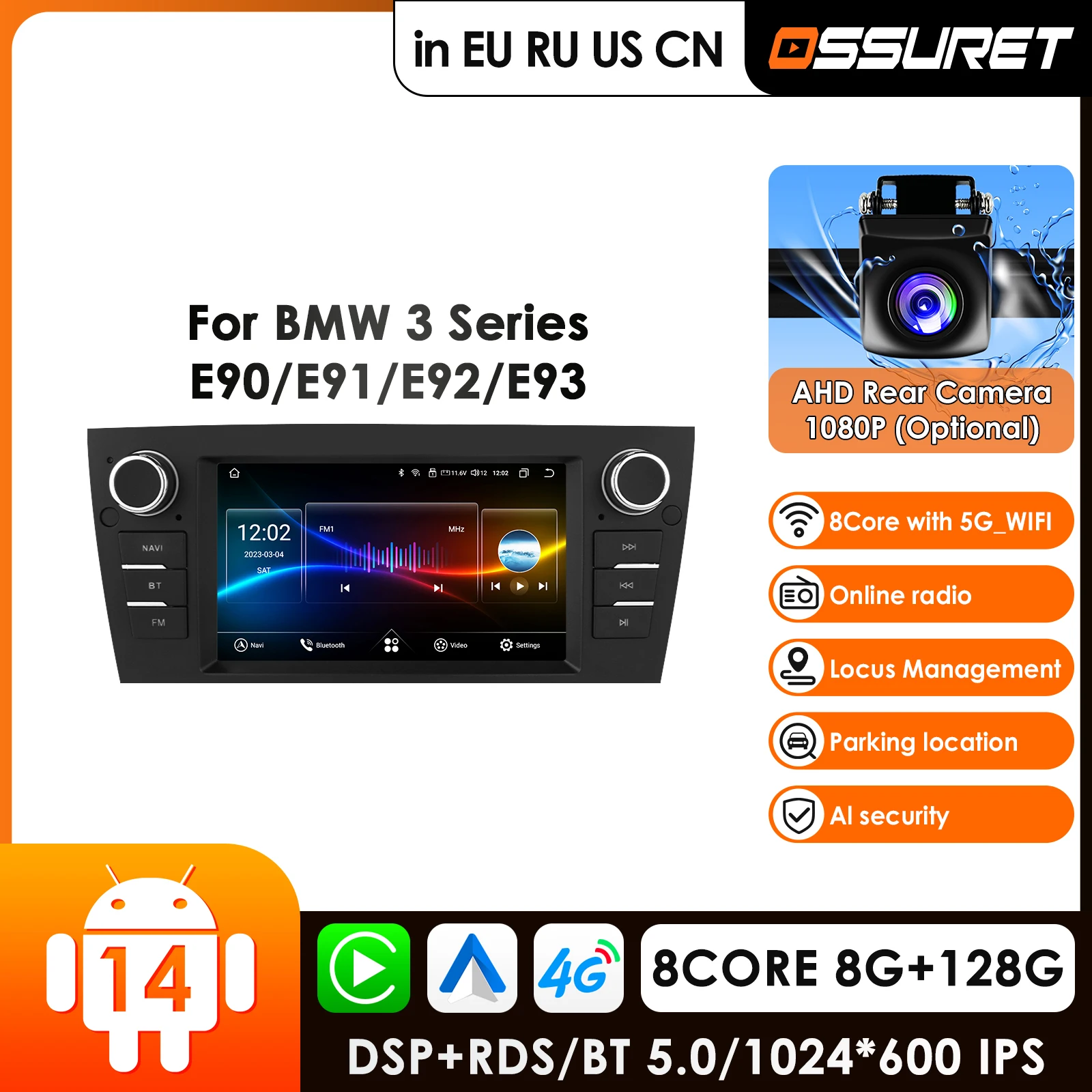 

Carplay Android 14 Auto radio For BMW 3 Series bmw e90 E91 E92 E93 2005-2013 Navigation GPS Multimedia Player Car Stereo Video