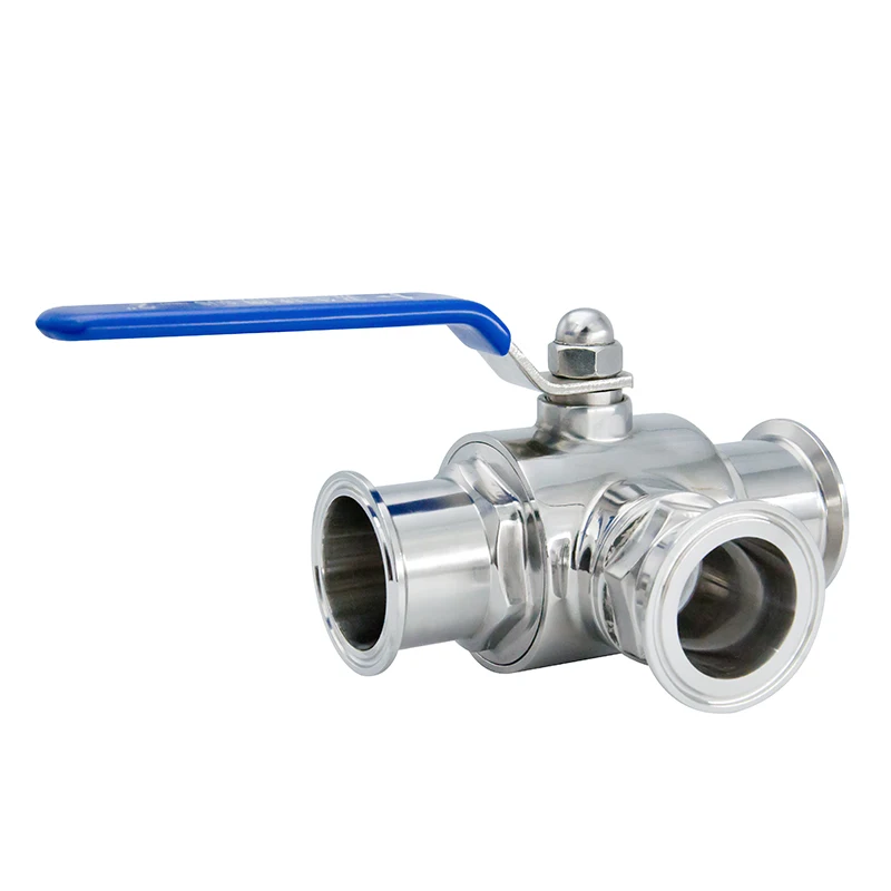 

Sanitary Stainless Steel SS316 Tri Clamp Three Way 2 Inch L Type Port 3 Way Ball Valve