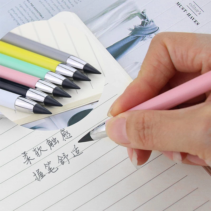 ดินสอหมึกไร้หมึก100ชิ้นพร้อมยางลบดินสอไม่สิ้นสุดสำหรับเขียนวาดเขียน