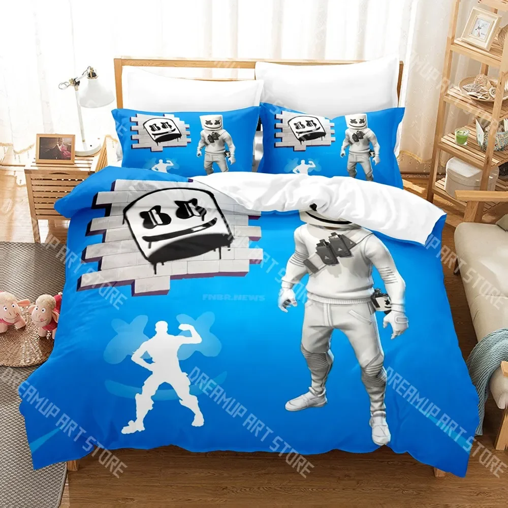 2026 3D Print DJ Marshmello Bedding Set Single Twin Full Queen King Size Hip Hop Bed Set Aldult Kid Bedroom Duvetcover Sets