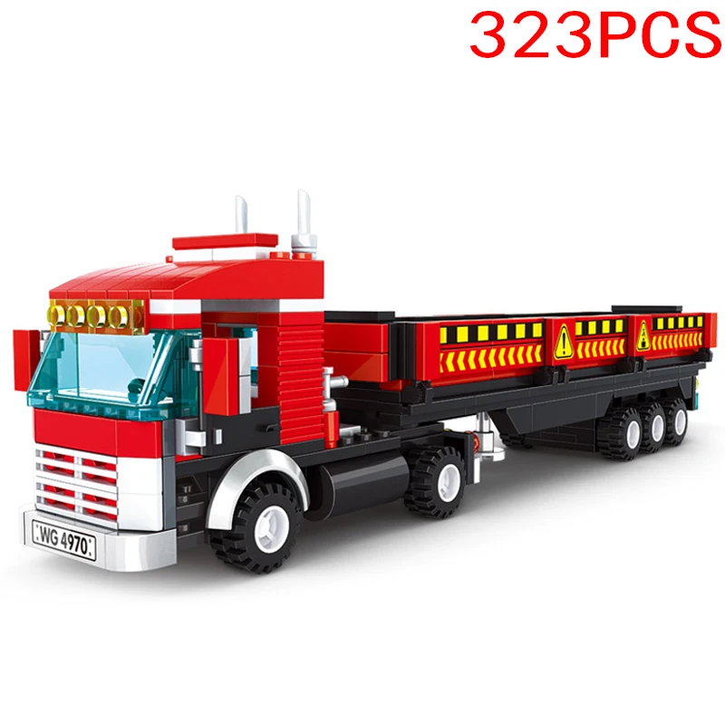 2022 City Speed Formula Transporter Bricks Big Cargo Truck Blocks Building Car Figures Set Vehicle Model Childrens Toys Gift