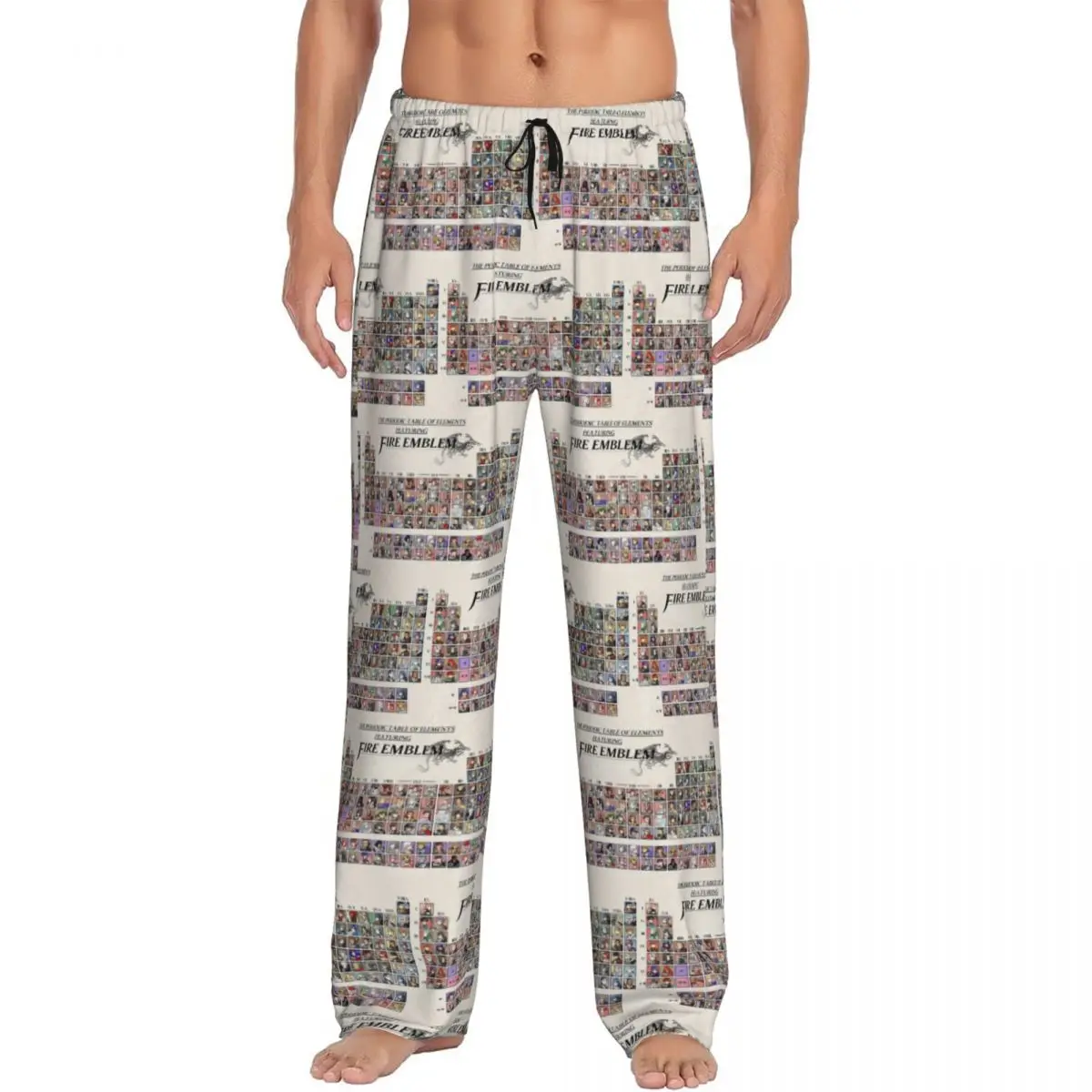 

Custom Periodic Table Fire Emblem Pajama Pants Men Sleepwear Sleep Lounge Bottoms with Pockets