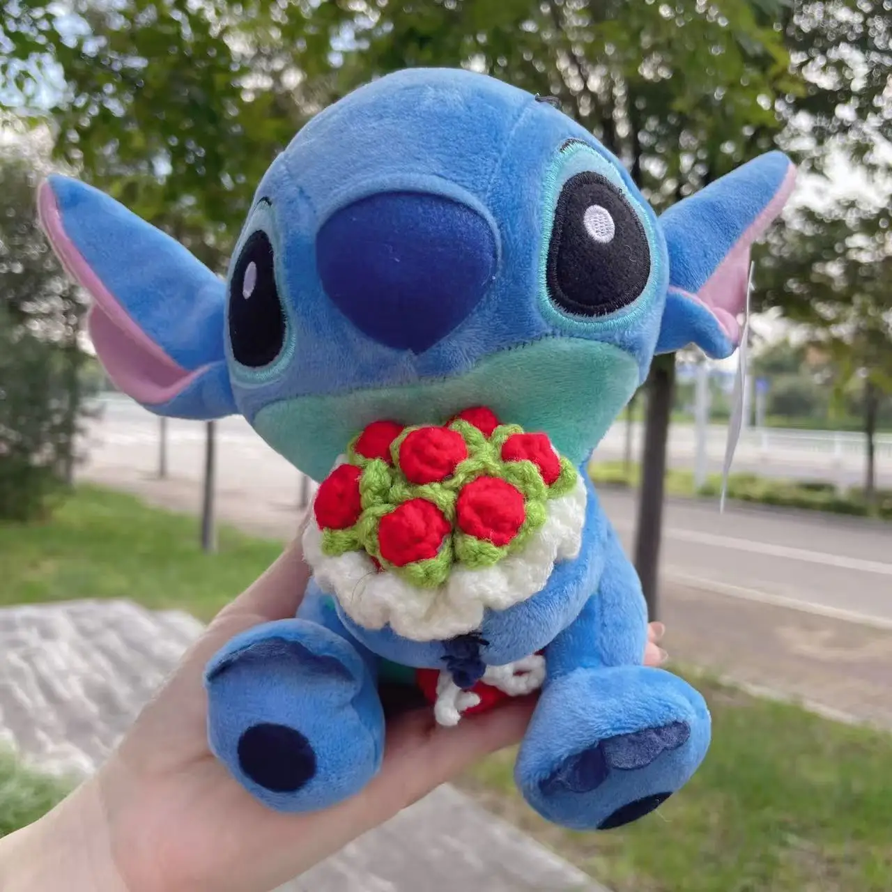 Anime Lilo & Stitch coppia modelli Cartoon farcito peluche bambole Anime peluche giocattoli per bambini ciondolo giocattoli Kawaii bambini regalo di compleanno