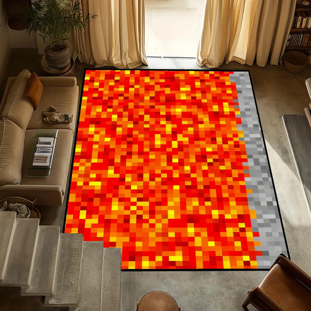 NONE kleiner Teppich, rutschfest, Pixel, Küche, Schlafzimmer, handgefertigt, Fanart M-MCs-S, getufteter Teppich, quadratisches Spiel, Wohnzimmer, Eingang, Dekoration 4