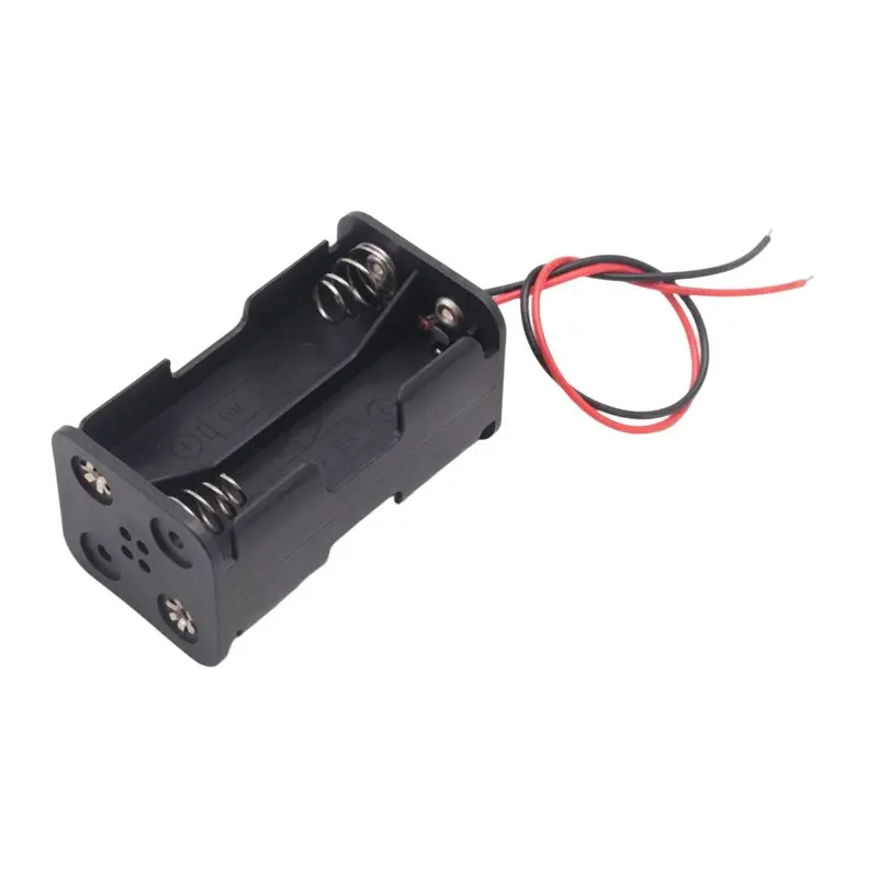 【NEW 2026】Black Tow Layers 4 X 1.5V AA Batteries Battery Holder Case Box W Wire Leads