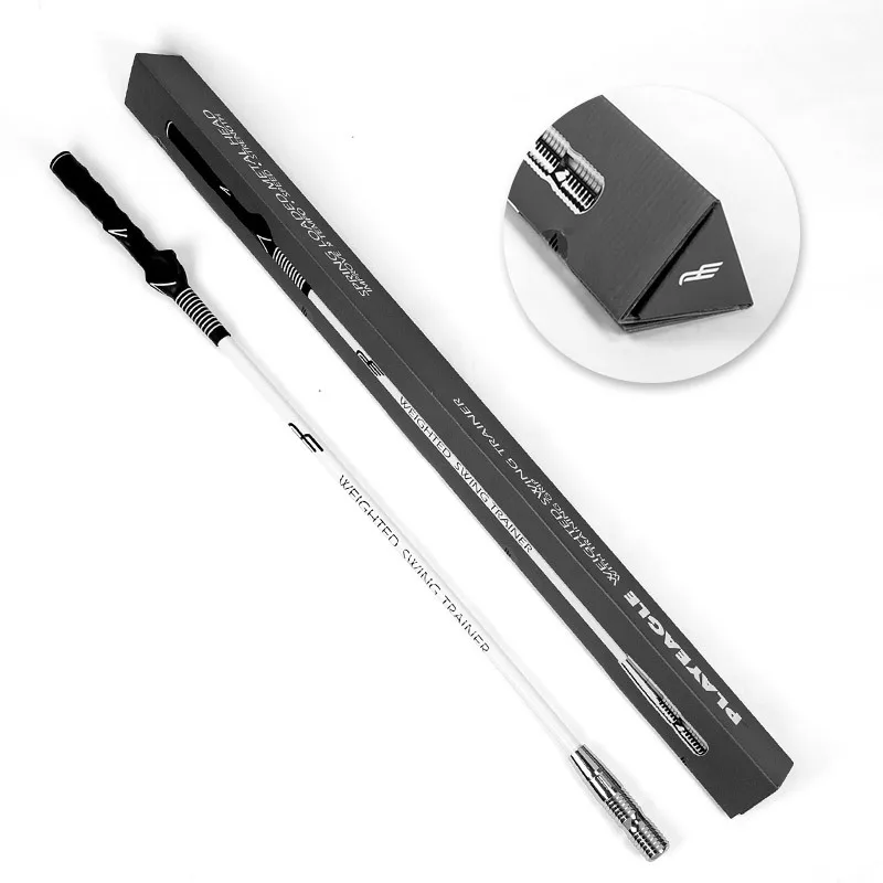 مدرب PlayEagle Golf Swing مع رأس معدني لمصحيح الوضعية باللون الأسود والأبيض