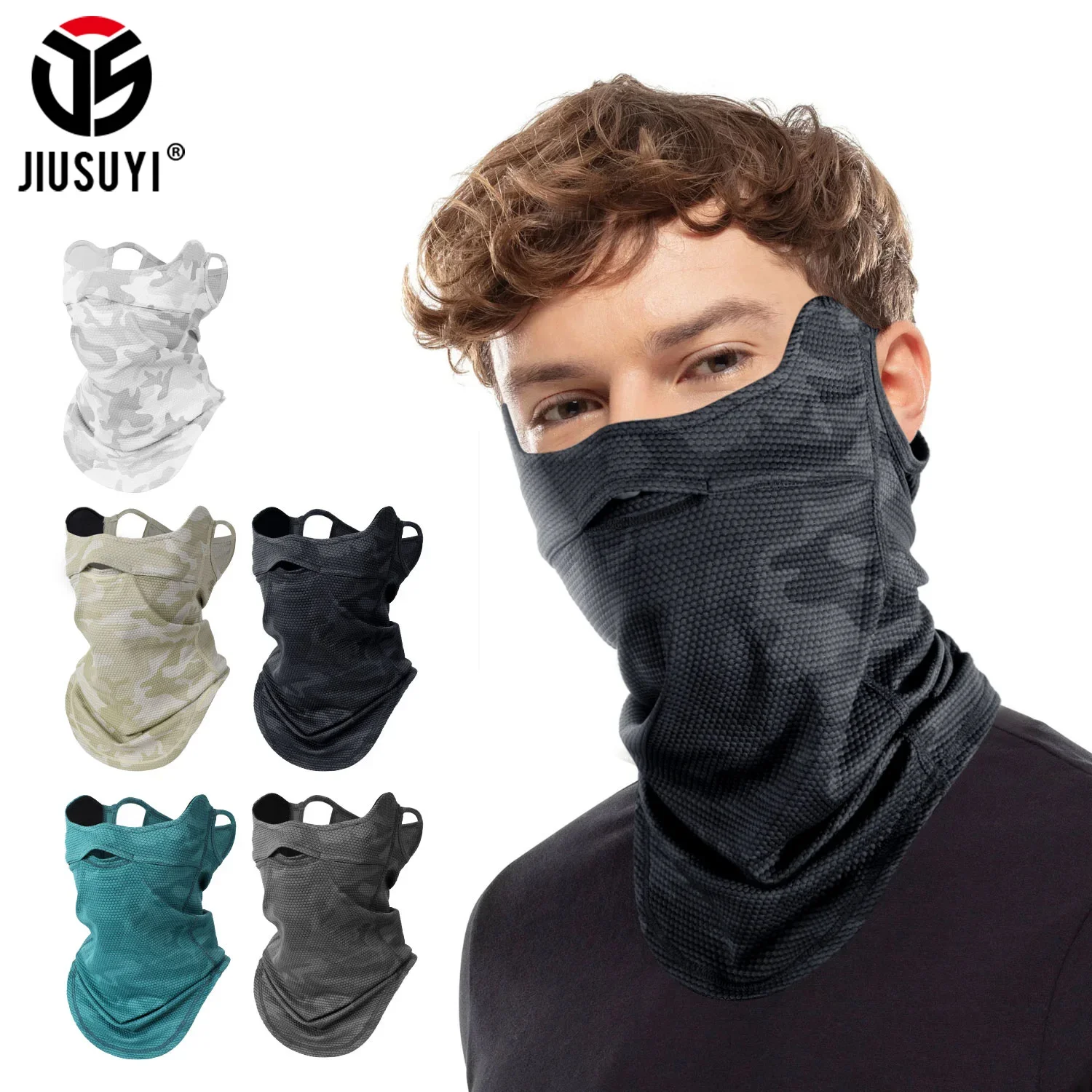 

Sport Half Mask Cycling Fishing Neck Gaiter Sun Protection Ear Loop Face Cover Breathable Bandana Ice Cooling Summer Women Men