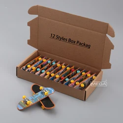 12 Arten Muster Box Packag Anfänger Mini Finger Skateboards DIY Kits matti erte Oberfläche Legierung Finger Skateboard Indoor Home Spielzeug