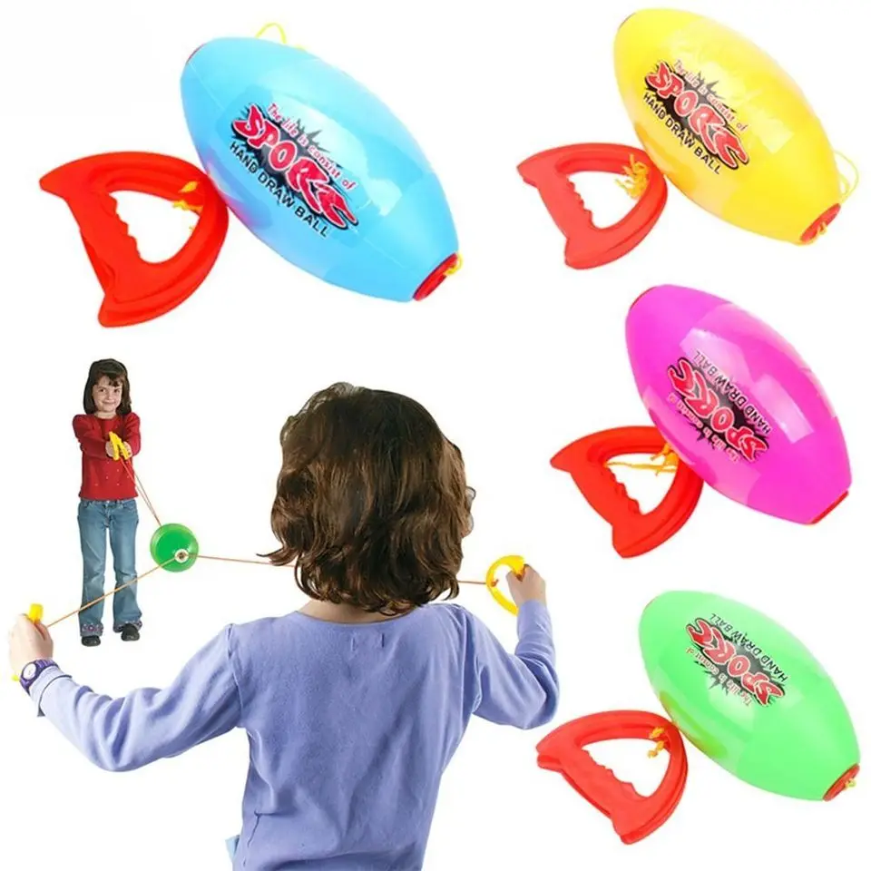 Children Outdoor Pulling Elastic Speed Balls Interactive Sensory Training Toy Sports Game Hand Draw Pulling Ball for Kids Adults
