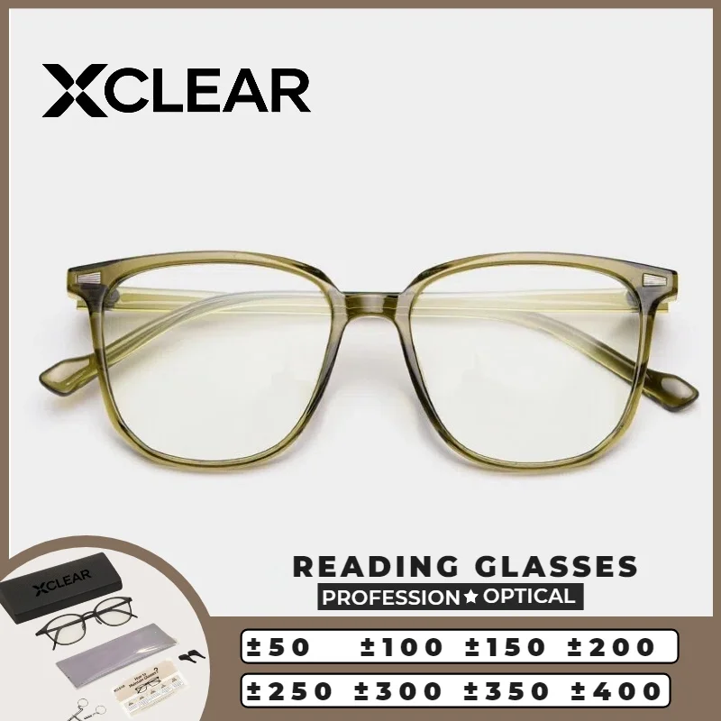 

Очки для чтения XCLEAR с увеличенной квадратной оправой, корректирующие, с защитой от синего света, для близорукости, прогрессивные