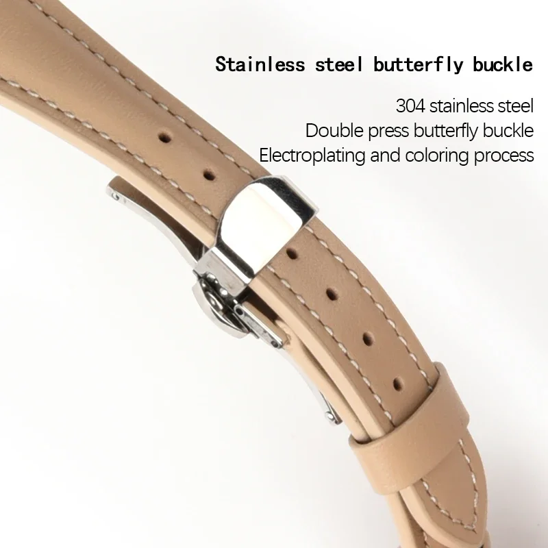 حزام من الجلد لساعة أبل 40 مللي متر 42 مللي متر 44 مللي متر 45 مللي متر 49 مللي متر 41 مللي متر صغير سليم فراشة مشبك iwatch سلسلة 9 8 7 6 SE 5 الترا 2