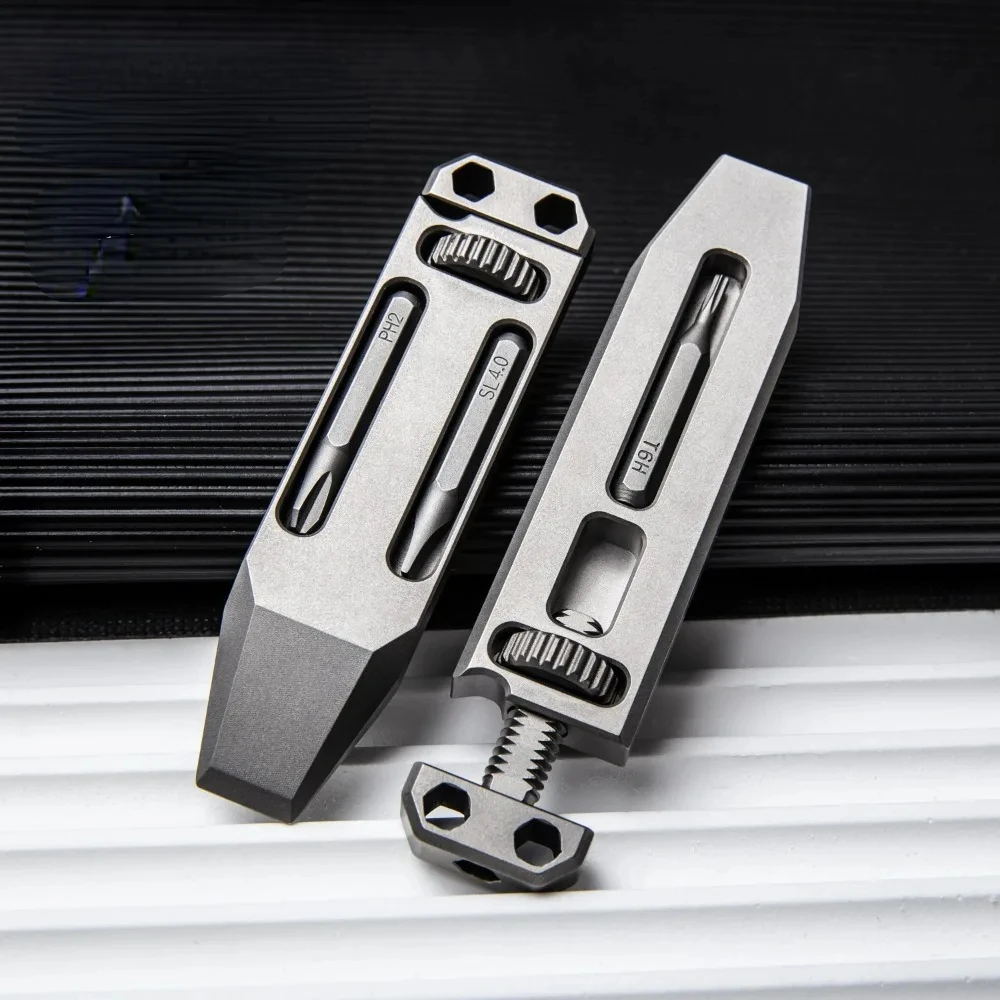 NEW Titanium Alloy Mini EDC Wrench Multifunctional Pry Bar Bottle Opener Portable Keychain Pocket Tool  Accessory Screwdriver