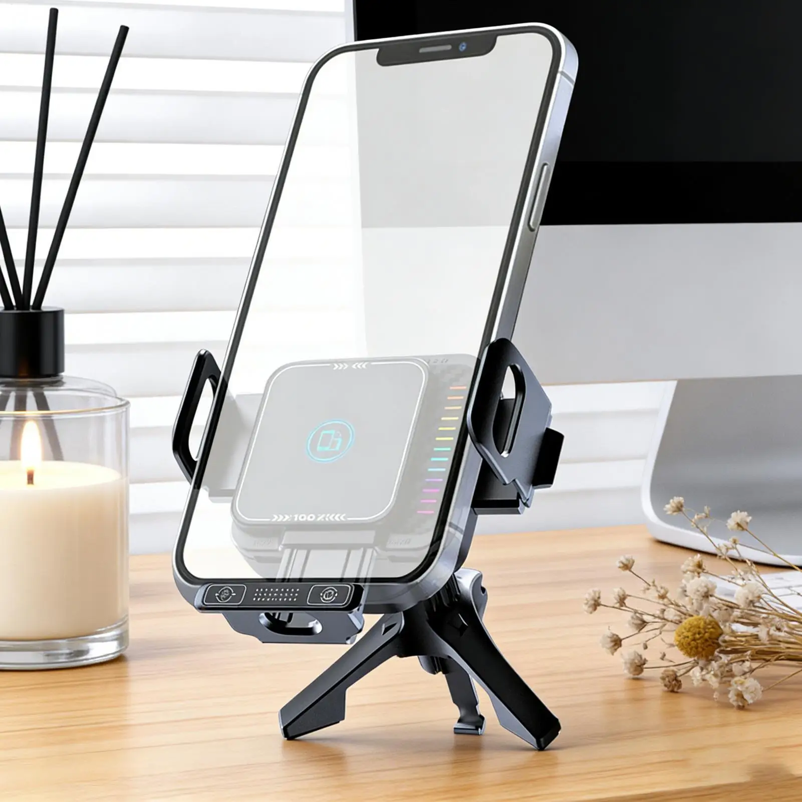 

Phone Charger Car Mount 90-degree Rotatable Wireless Fast Charging Folding Screen Car Phone Mount for Road Trips Sedans SUVs RVs