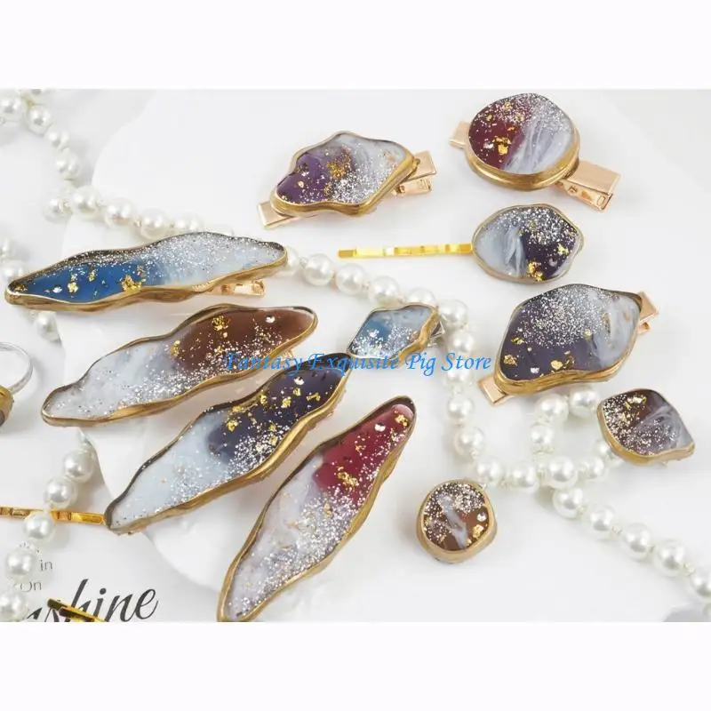 قالب راتنج مشبك الشعر DIY دبوس الشعر الراتنج الحرف صنع المجوهرات الملحقات #3