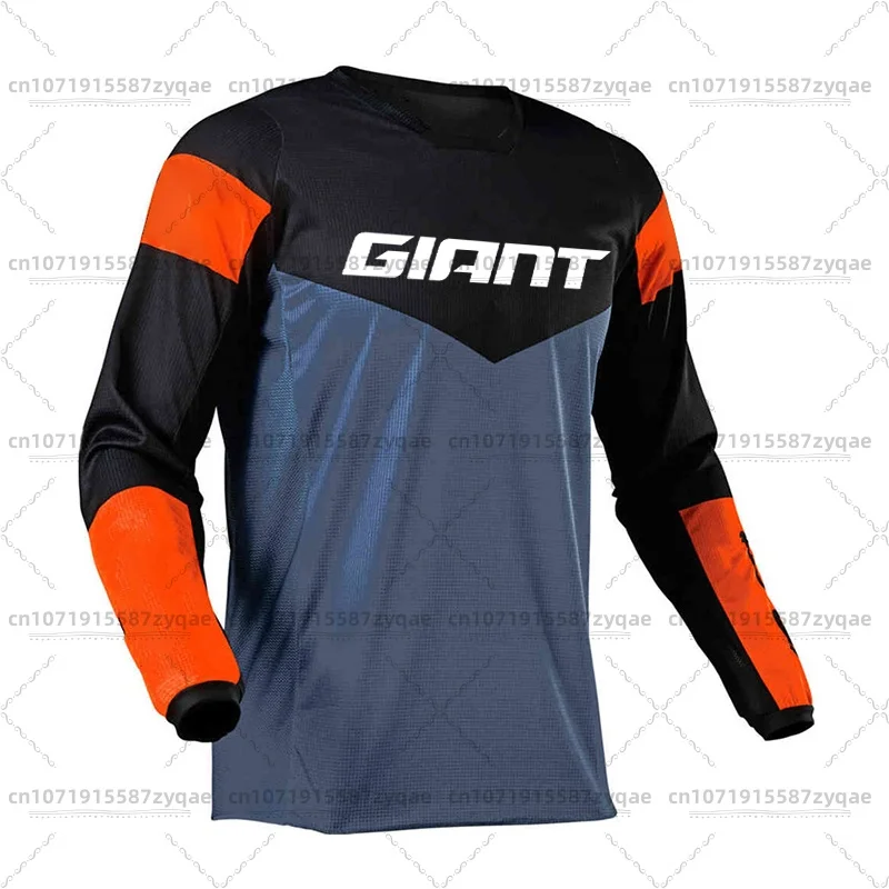 Giant Cyclist Long Sleeve Shirt BMX Bicycle T-Shirt, MTB T-Shirt, Motorcycle Off-Road Endurance T-Shirt, DH Off-Road T-Shirt - Image 4
