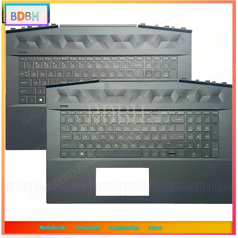 New US Keyboard For HP Pavilion 17-CD TPN-C142 Laptop Palmrest Upper Cover Top Case with Backlight Gaming Keyboard L586455-001