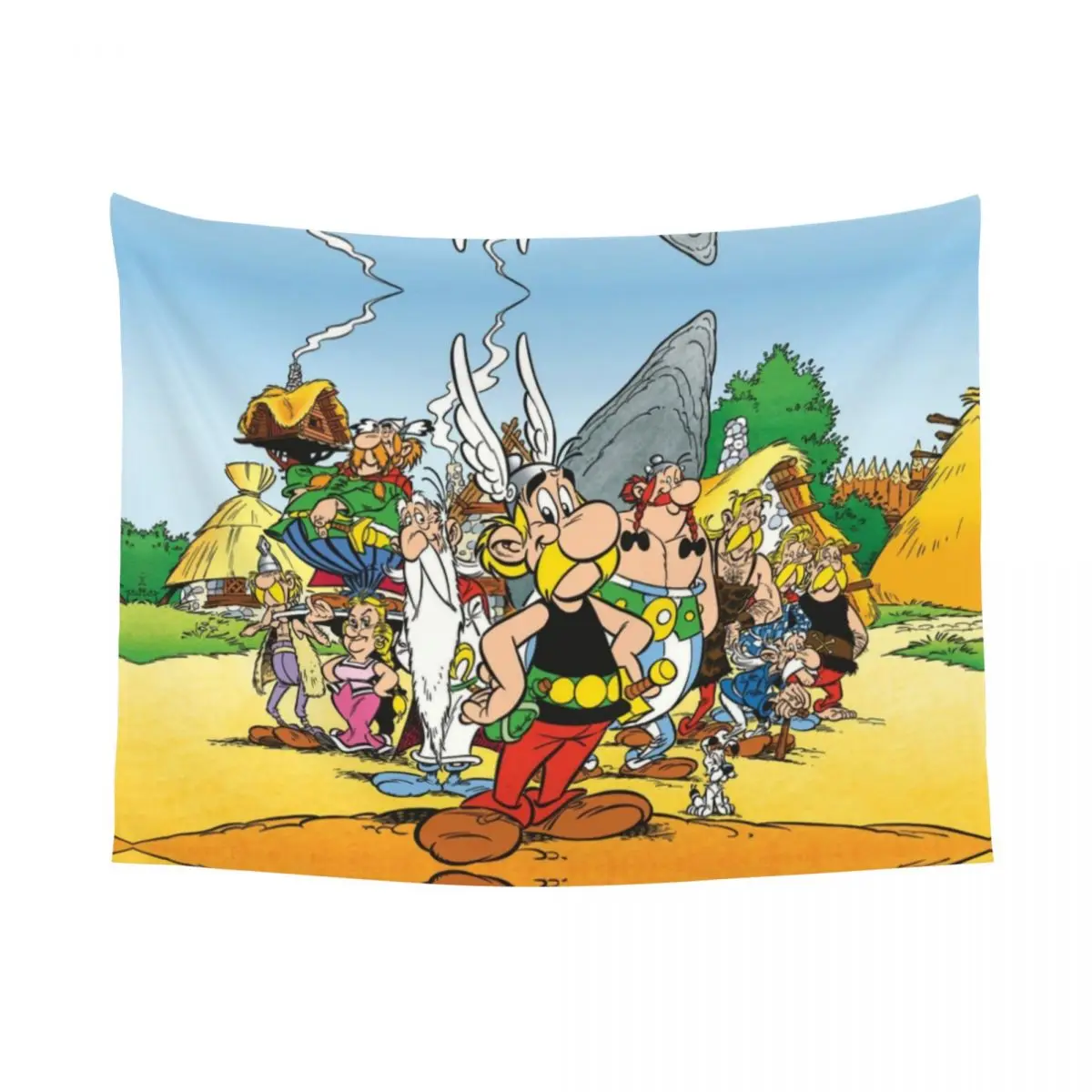 Custom Hippie Fashion Anime Asterix And Obelix Tapestry Wall Hanging Home Decor Anime Cartoon Getafix Tapestries Bedroom