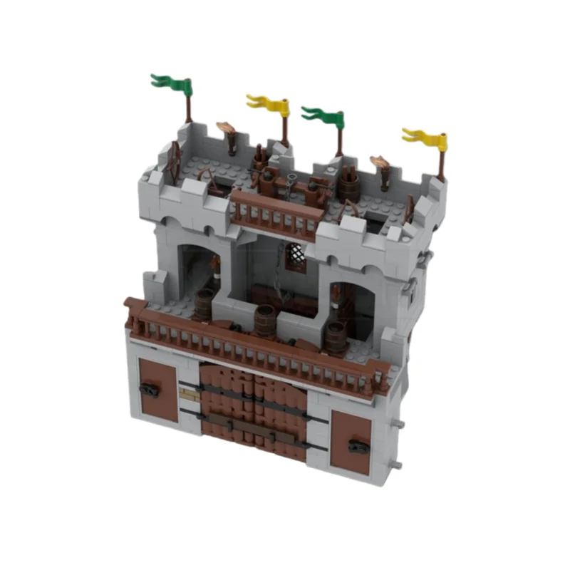 Modello di gatehouse con castello modulare architettonico MOC - set di giocattoli con blocchi di piccole particelle con 953 pezzi - adatto a tutte le imprese