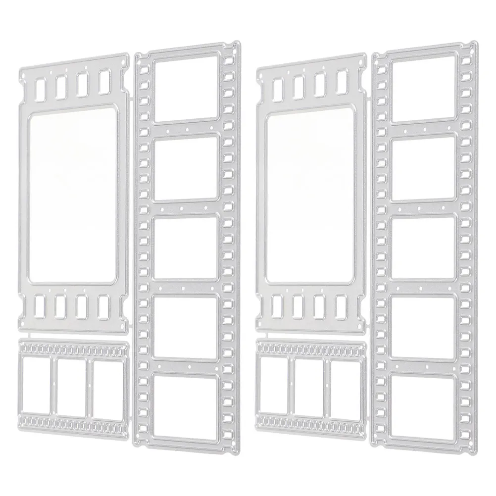 

2 Sets Photo Film Cutting Dies Carbon Steel Durable Long-Lasting Smooth Edges Scrapbooking Diy Craft Projects Metal Die Cuts Set