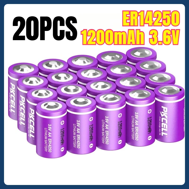 

20PCS ER14250 Lithium Battery 1200mAh 3.6V for Bluetooth Beacon GPS Locator ETC Capacity Li-ion Battery
