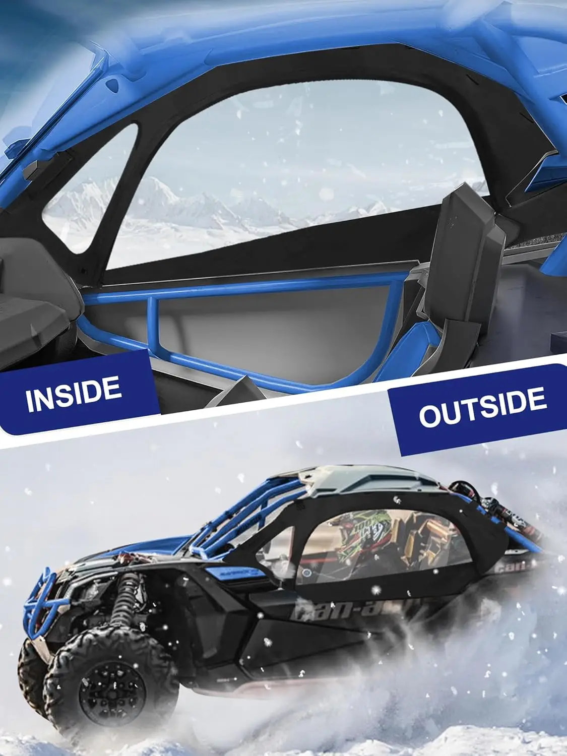 X3 kit de conjunto de porta superior macia utv portas de cabine macia gabinete superior pele da porta para 2017-2025 can am maverick x3 modelos de 2 lugares