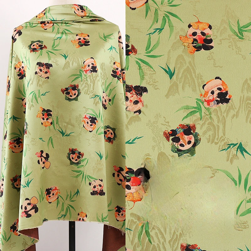 

Heavyweight Panda Jacquard Xiangyunsha Fabric Hanfu Cheongsam Vest Coat Ancient Chinese Style Clothing Ready Stock