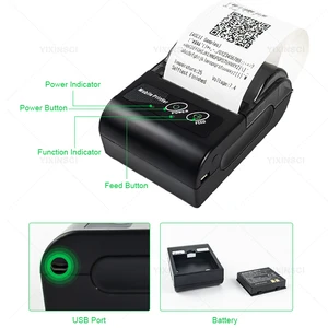 Printer Portabel Mini Penerimaan Nirkabel Termal Mesin Printer Seluler Bluetooth 58mm untuk Printer Bisnis Kecil untuk Komputer 10 printer pc penjualan terbaik - №
