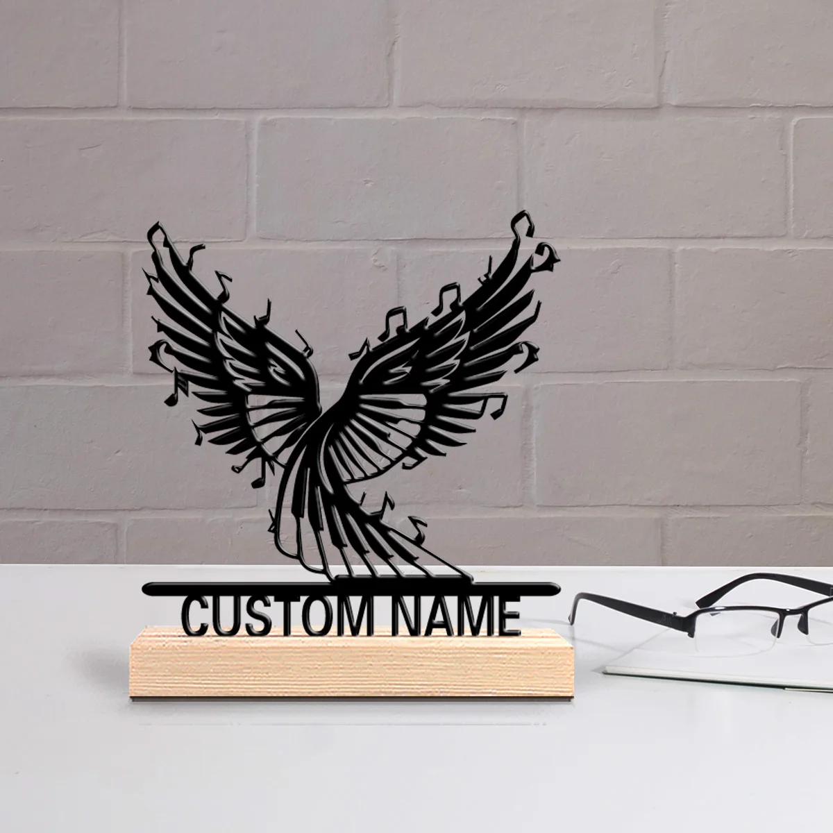 1pc Cartoon Personalized Custom wings Wooden Base Bar Decor for Kitchen Dining Room Modern Rustic Themes Gift decoration view 3