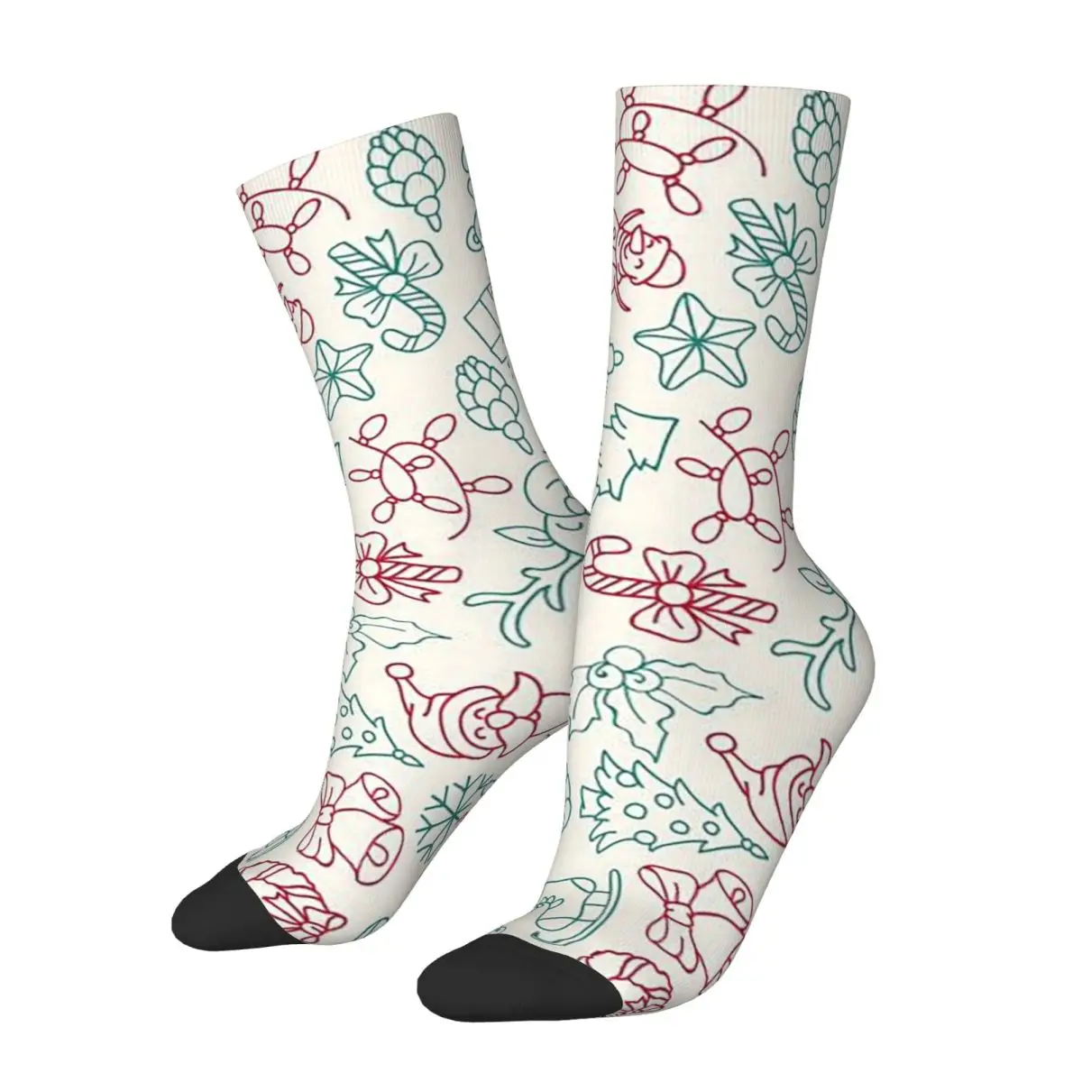 Joyeux Noël et Joyeuses Fêtes! Chaussettes Harajuku pour hommes et femmes, bas super doux, chaussettes longues toutes saisons, accessoires pour cadeaux