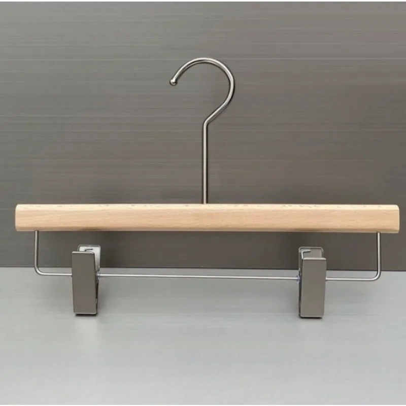 

10 шт. деревянные нескользящие вешалки для брюк для шкафа, деревянная вешалка для юбки с регулируемыми зажимами для одежды, платья