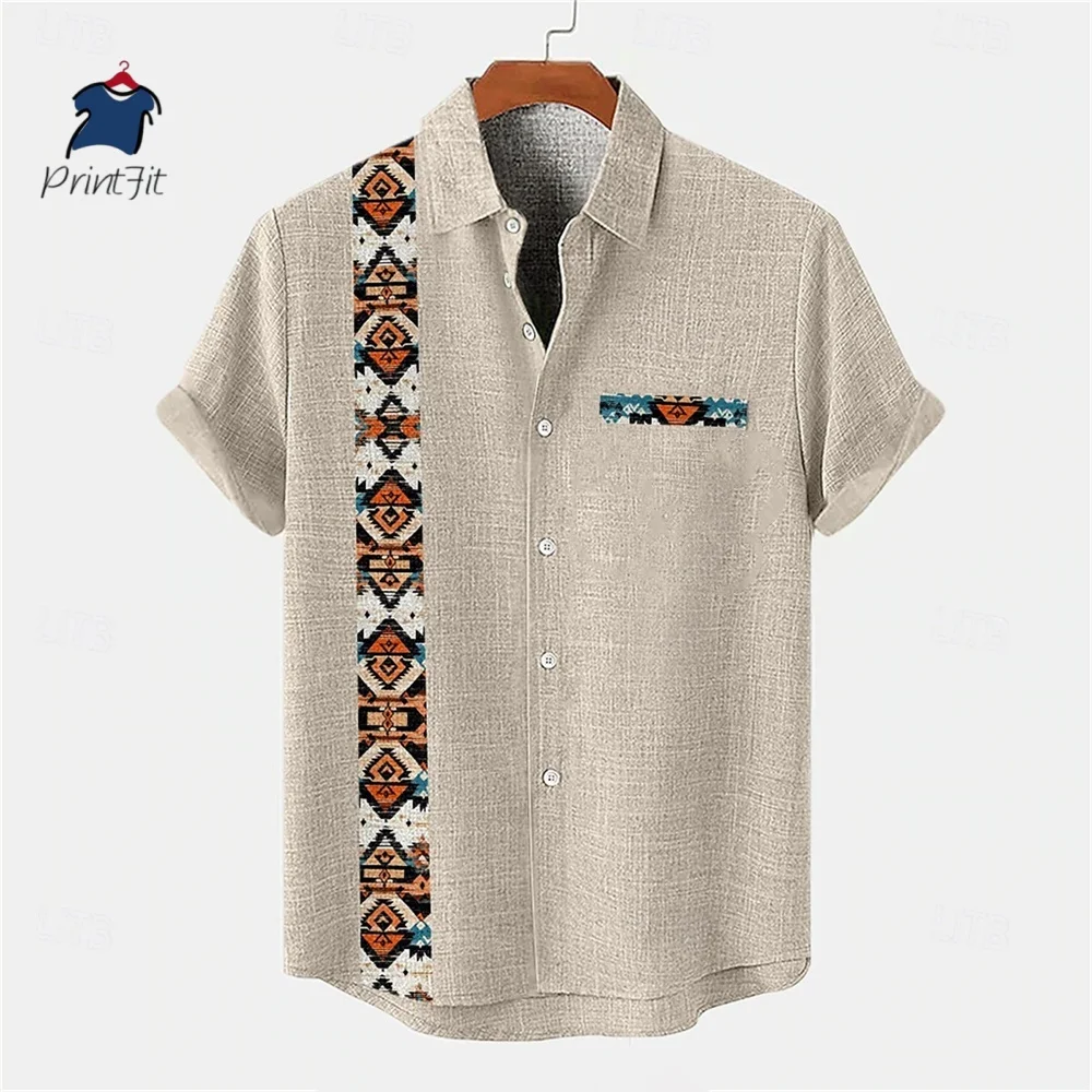 2025 New Men's 3D Casual Shirt Hawaiian Shirt Men's Summer Casual Short Sleeved Shirt Men's Clothing Breathable Shirt