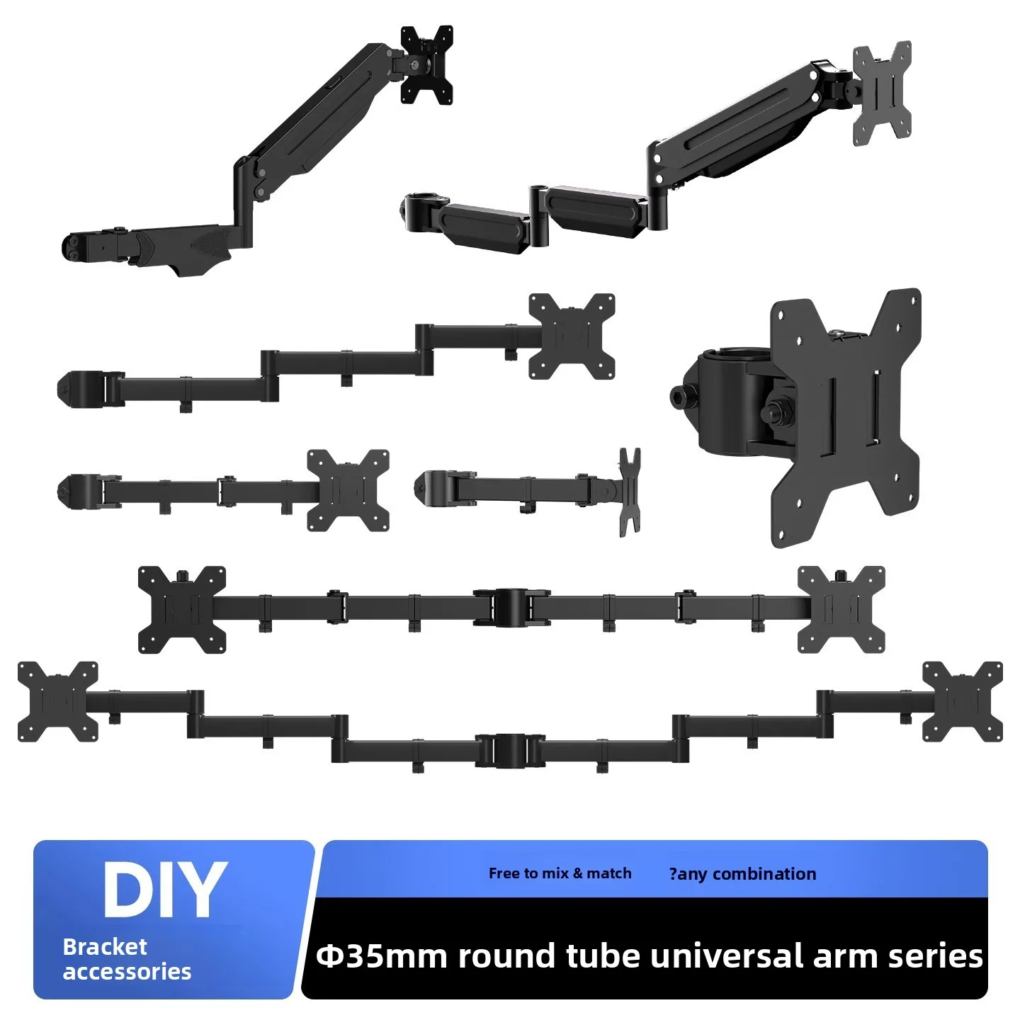 Replacement Monitor Arm Parts Accessories Adjustable Single Dual Screen Extension Arms Kg Load Capacity Vesa X Mounting Plate