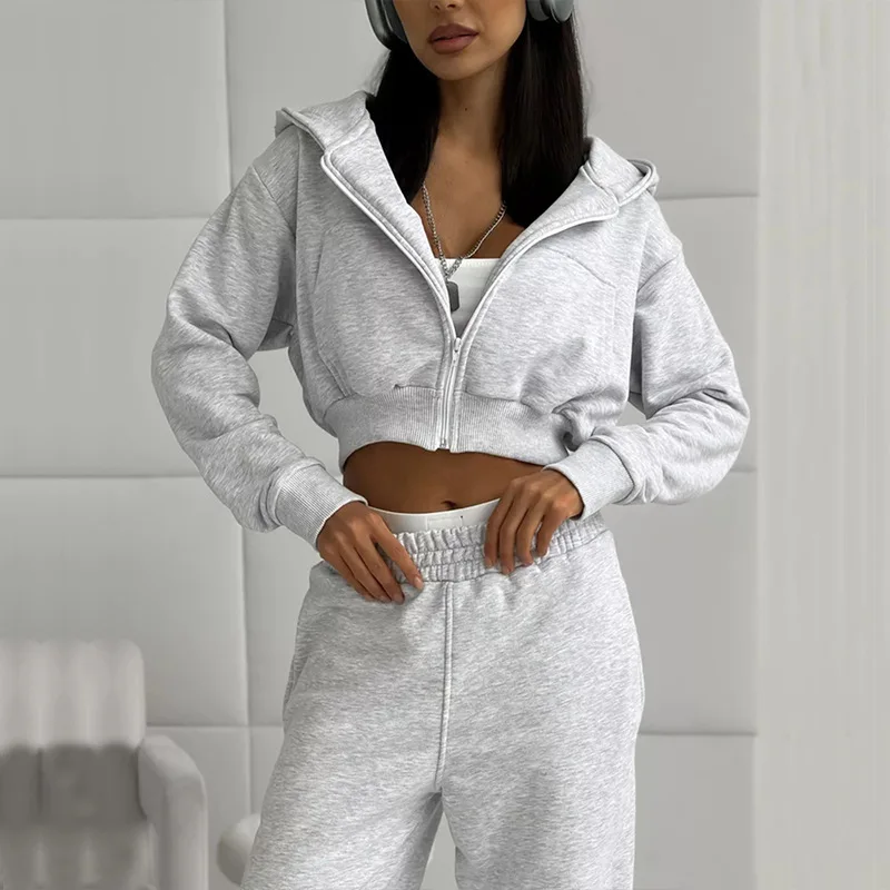 Conjuntos de dos piezas de pantalones para mujer, chándal para correr, sudaderas Y2k, deportes de otoño e invierno, ropa de calle con cintura elástica, pantalones a juego