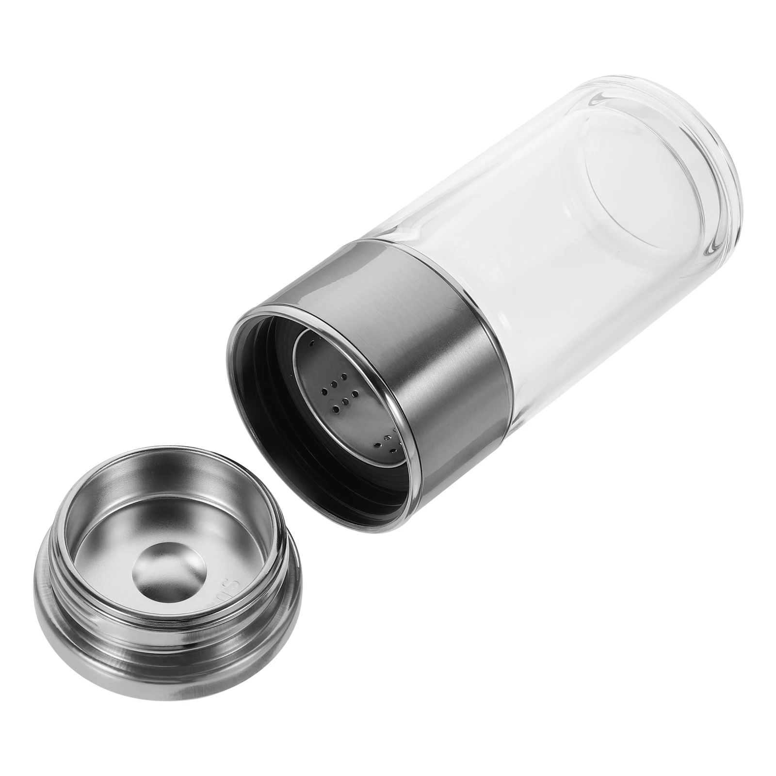 

1Pcs Glass Tea Cup Double Layer Portable Transparent Tea Infuser Bottle Office Home Drinking Mug Leak-Proof Water Cup