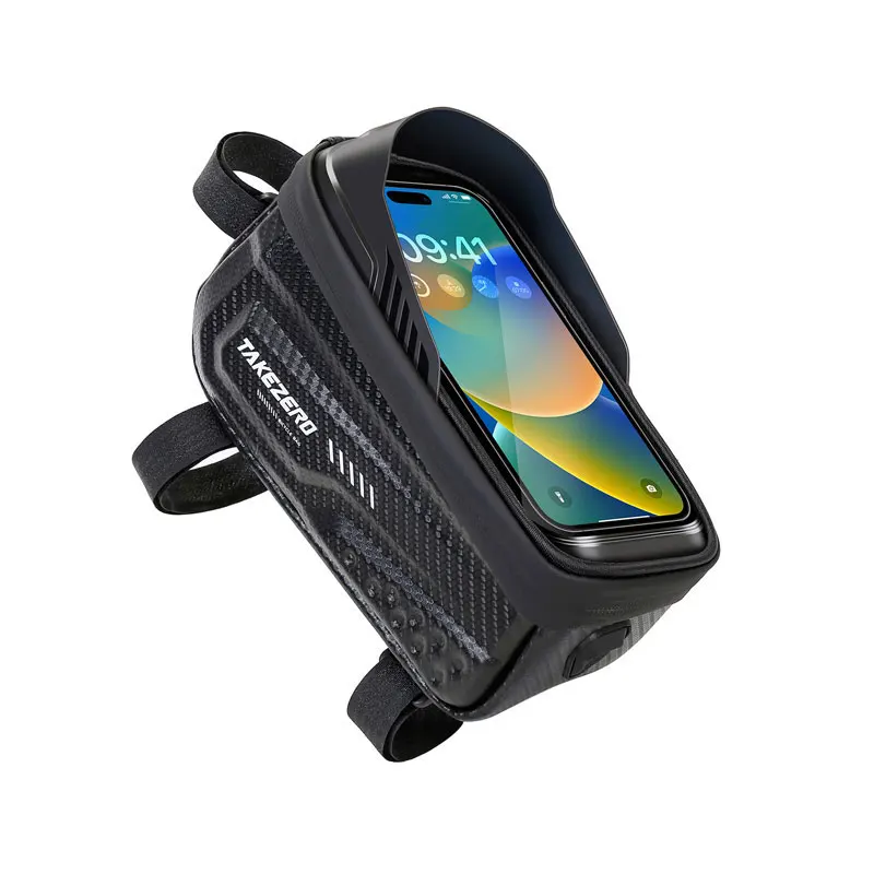 AliExpress TAKEZERO Bike Phone Bag Touch Screen Waterproof EVA Hard Shell Carbon Texture Top Tube Front Frame Pouch Cycling Accessories