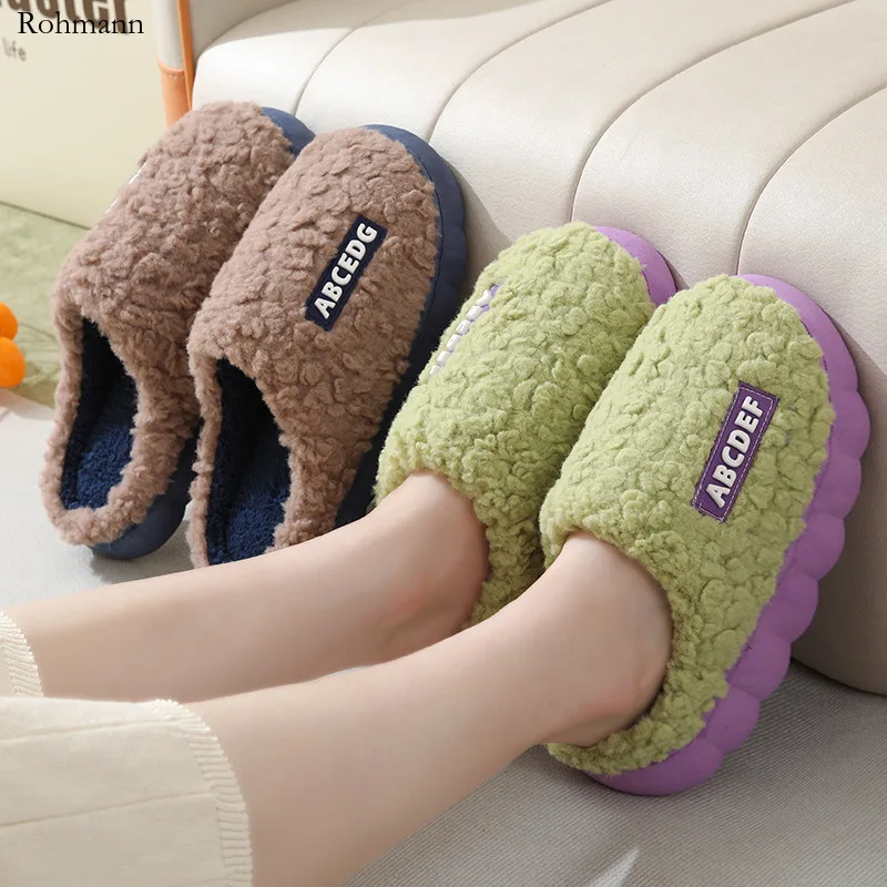 

Autumn and winter cotton slippers winter indoor home household anti-slip thick-soled warm new couple slippers