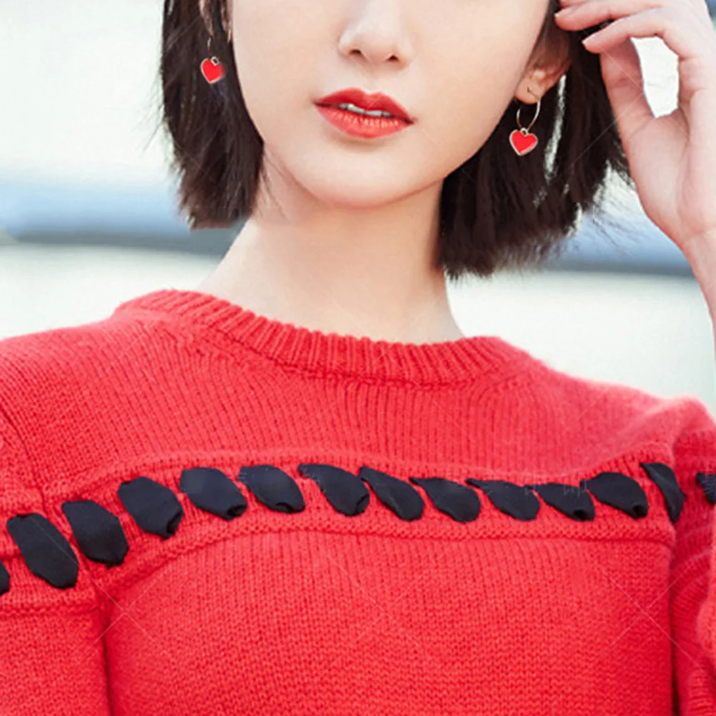 

Exquisite Love Heart Earrings Women Comfortable Texture No Fading Perfect Gift Collectors Korean Earrings Pendant Jewelry