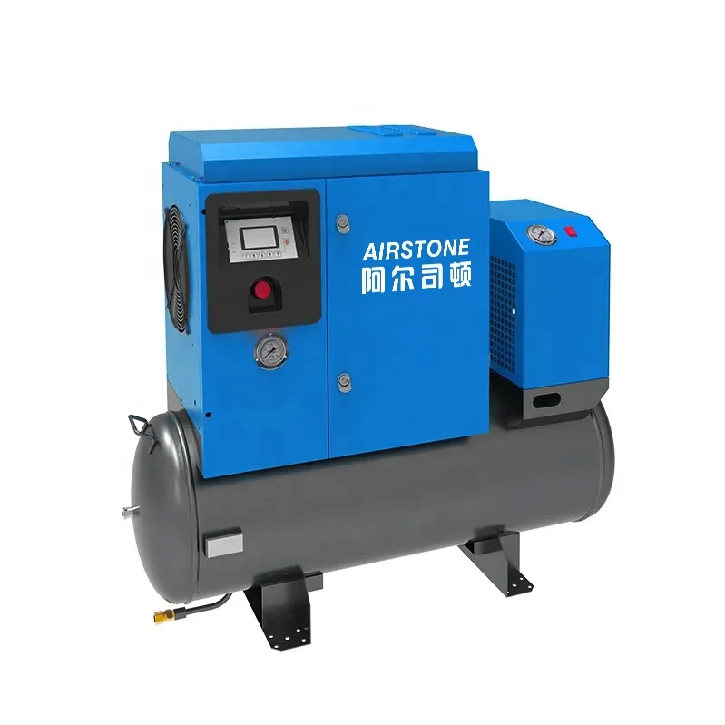 Compressore d'aria a vite portatile con serbatoio d'aria 220V 50/60Hz 5.5Kw 7.5Hp compressore d'aria a vite monofase