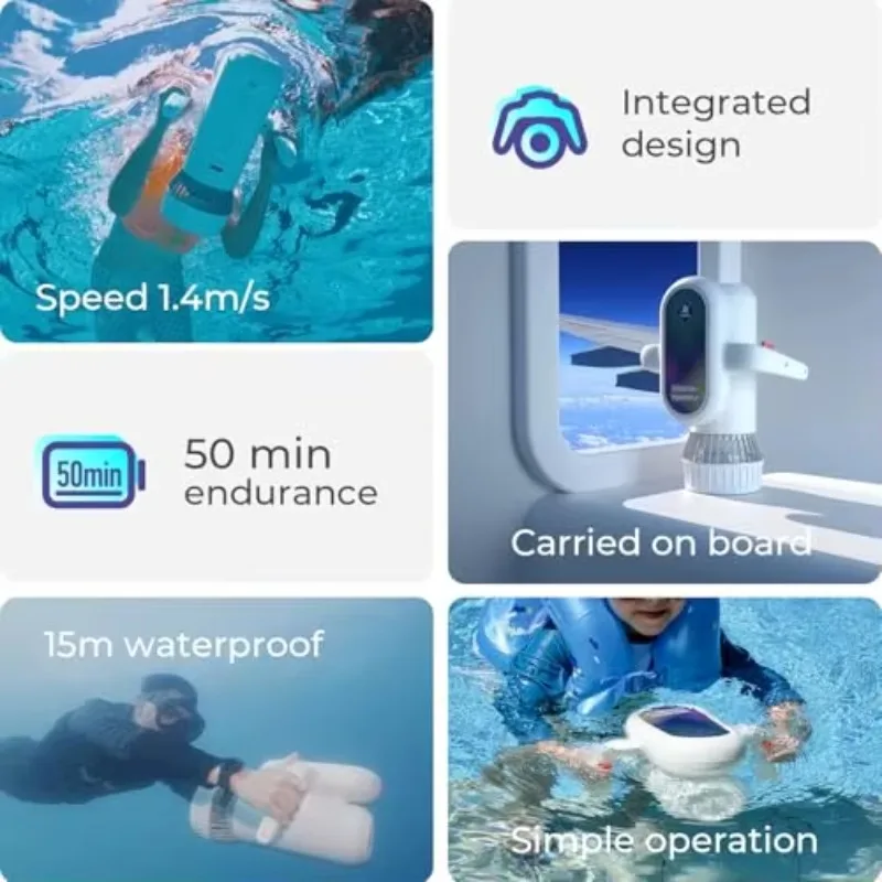 

2025/Water Scooters 50 min 2 speed 15m waterproof pool scooters suitable for children and adults