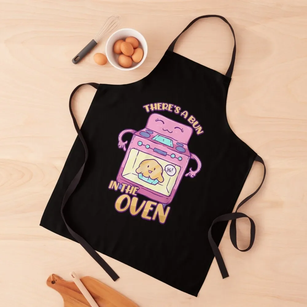 

Theres A Bun In The Oven Apron Kitchen New 2022 Year Household Items Funny Apron