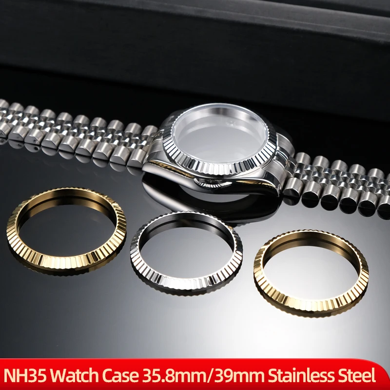 NH35 Watch Case 35.8mm/39mm Stainless Steel For Datejust Oyster NH35 Sapphire Glass Movement 28.5mm Dial Part for Rolex watch