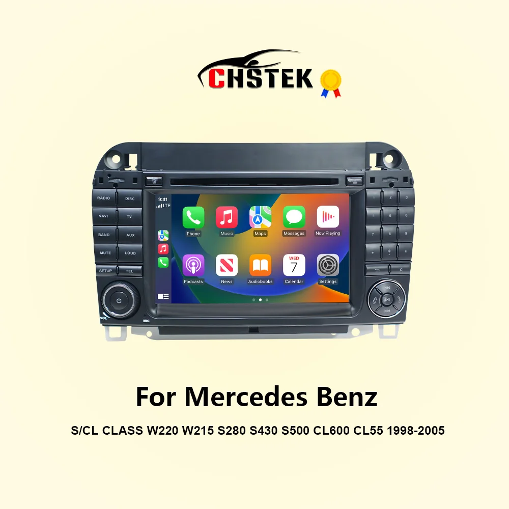 CHSTEK Car Radio Android 13 Carplay For Mercedes Benz S/CL Class W215 W220 S280 S430 1998-2005 Multimedia Bluetooth GPS WIFI 4G