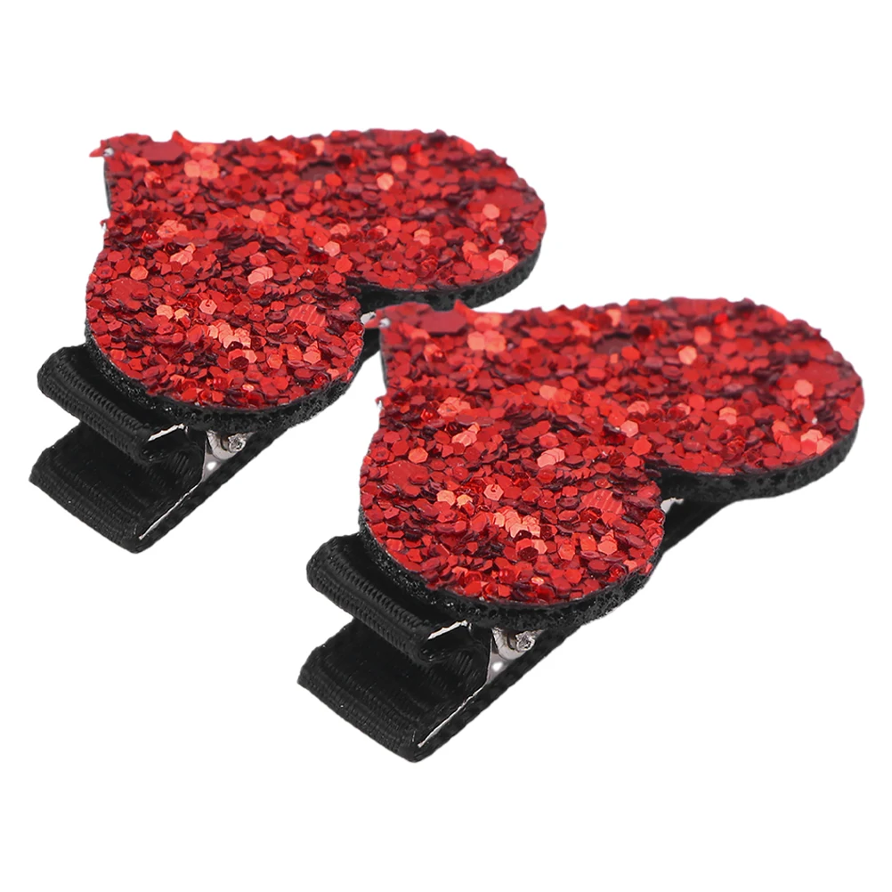 

2pcs Glitter Hair Clips Sequins Artificial Baby Girl Accessories Birthday Party Wedding Toddler Valentine Day Decorative