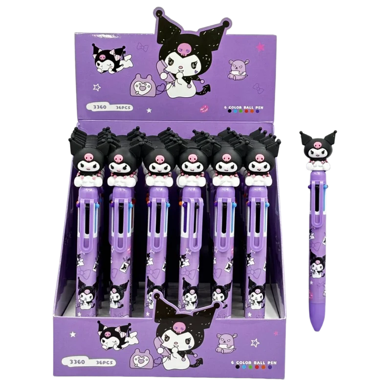 Imagem -05 - Sanrio Caneta Esferográfica 36 Peças Kuromi Cores Caneta de Desenho Animado 0.7 mm Estudante Bonito Ferramentas de Escrita Material de Escritório Escolar Caneta Esferográfica