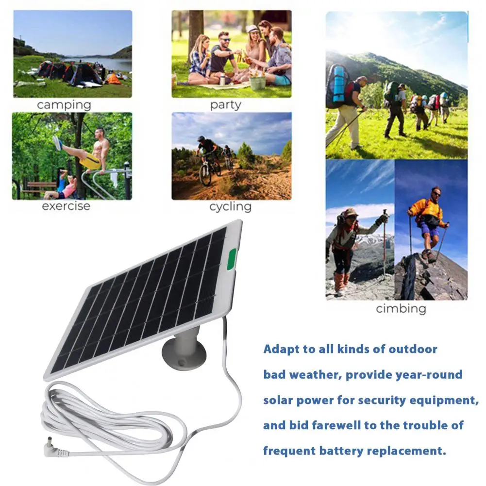 Solar Panel for Security Cameras 5.3w Single Silicon Solar Panel Ip65 Waterproof Power Supply for Ring Doorbells Security