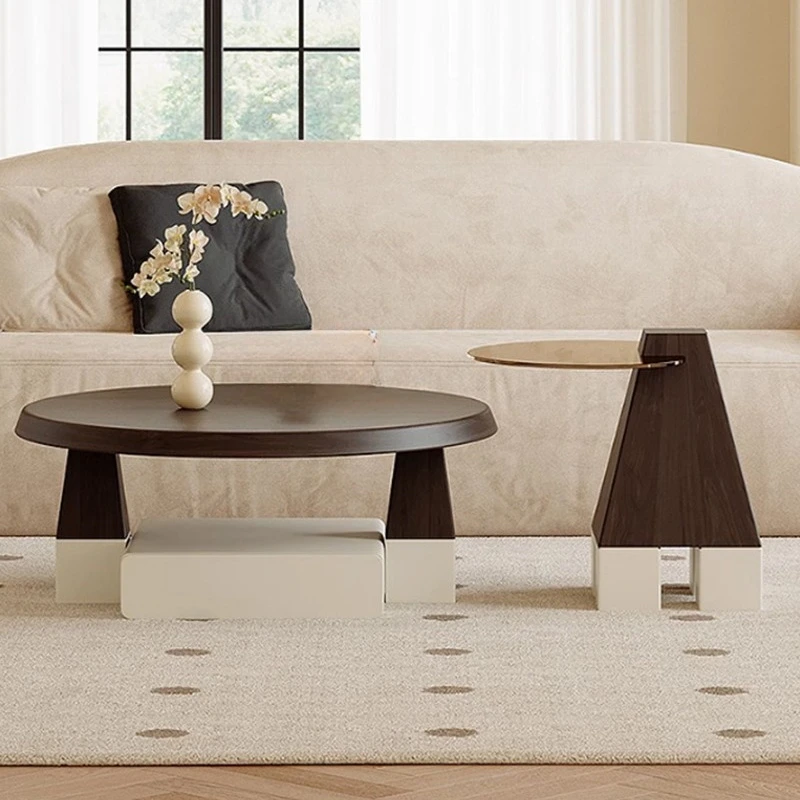 طاولات القهوة الخشبية الصلبة الإيطالية الحد الأدنى الشمال الطابق الدائمة غرفة المعيشة مصمم طاولة القهوة أثاث المنزل الإبداعي FYCT