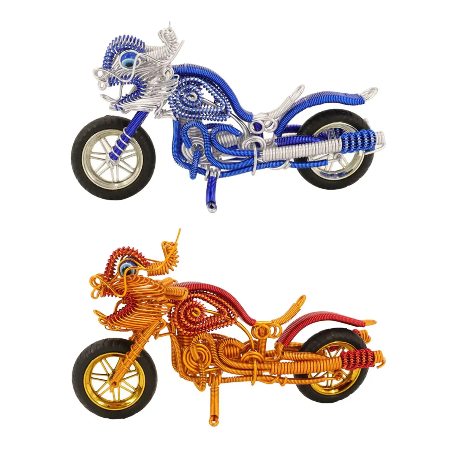 Desktop Motorfiets Model Ornamenten Decoratie Metaal Creatief Aluminium Draad Motorfiets Beeldje Collectie Boyfriend Cadeau