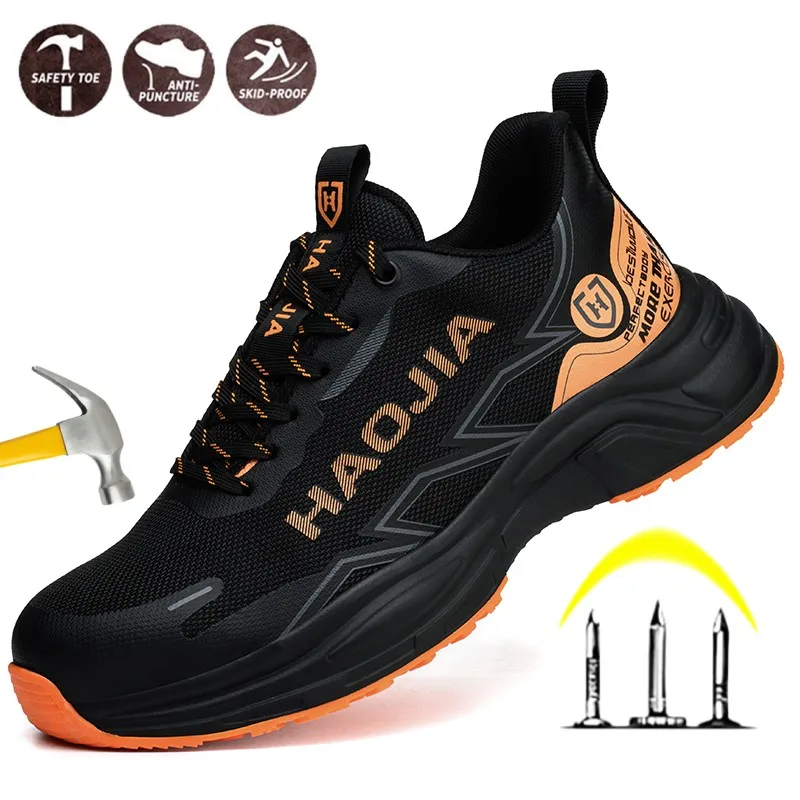 

Indestructible Safety Shoes Anti-puncture Steel Toe Protection Safety Shoes Non Slip Lightweight Breathable Sneakers for Men